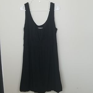 Plus size black cinched dress